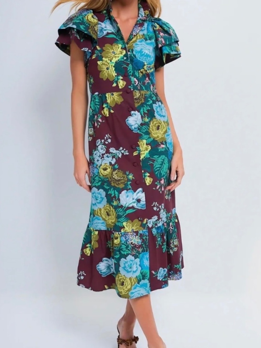 NWT Tuckernuck Oxblood Verdant Floral Alice Dress